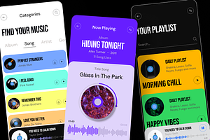 Music App Design Mobile App UI KIT