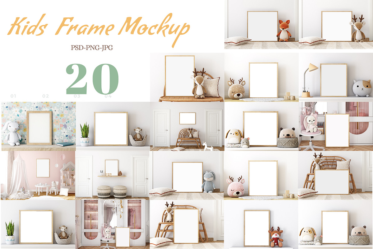 Frame Mockup Bundle Kids - 46, a Household Mockup by Mockup Shop (Photo 1 of 20)