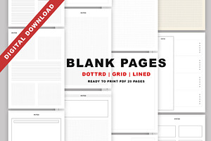 Digital Notebook Paper Pages Vol.70, a Stationery Template by Design Zone