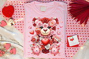 Pink Floral Valentine's Day Bear Png, an Illustration by Canvas Craft (Thumbnail 3 of 6)