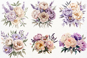 Peony Bouquet Floral Arrangement PNG, a Decorative Illustration by SugarCloudStudioArt (Thumbnail 4 of 8)