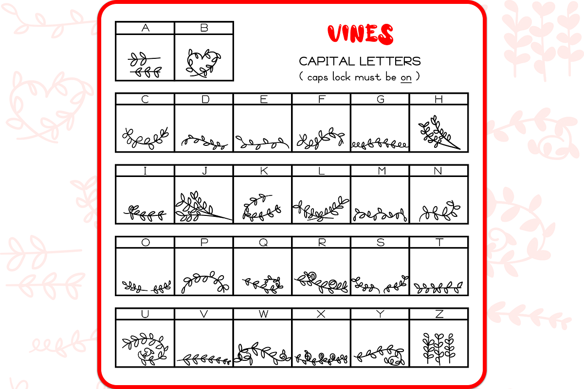 Vine Doodles - Dingbats Font, a Symbol Font by WADLEN (Photo 2 of 7)