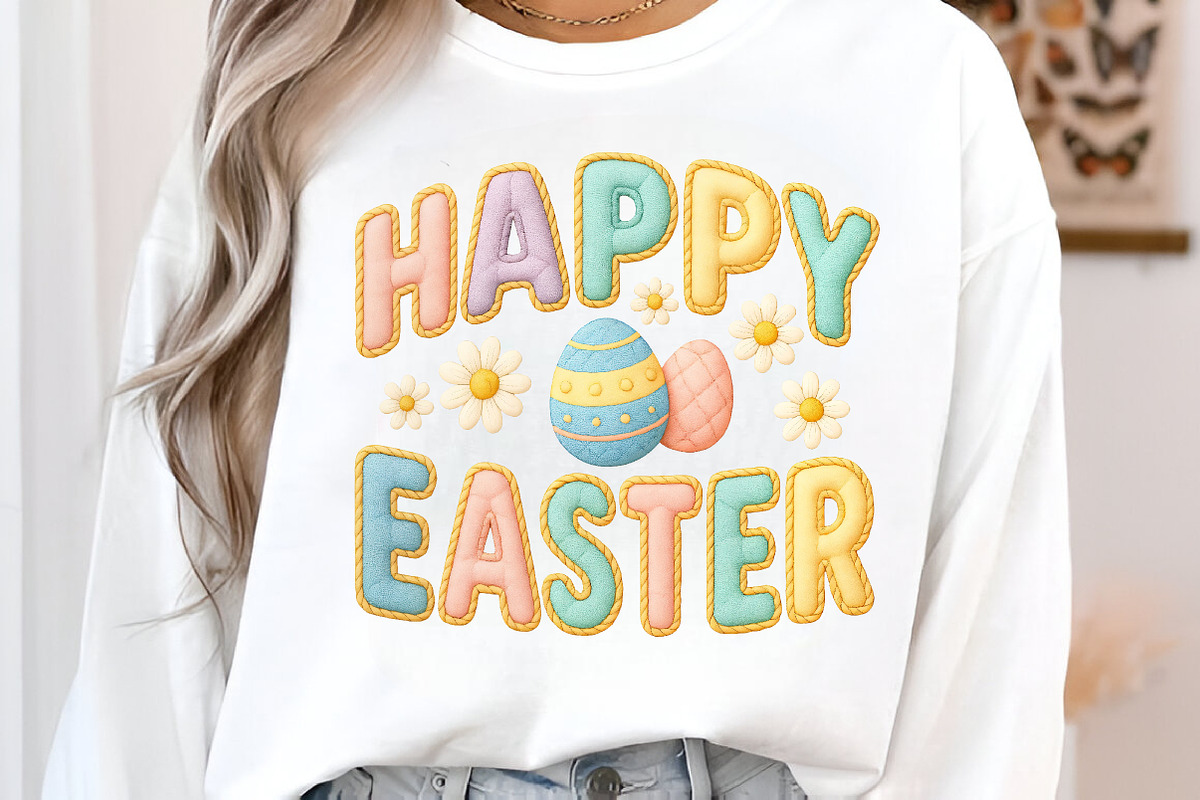 Faux Yarn Happy Easter Retro Sublima, an Illustration by Libby Wishes (Photo 2 of 6)