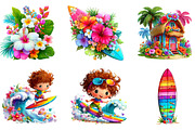 Retro Surf Clipart, a Seasonal Illustration by CreationArt (Thumbnail 4 of 4)