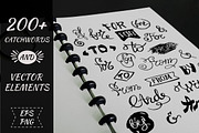 200+ hand drawn catchwords, elements, a Decorative Illustration by Mallinka (Thumbnail 1 of 4)
