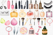 Watercolor Makeup Clipart Set, an Illustration by CropUp Creative (Thumbnail 3 of 4)