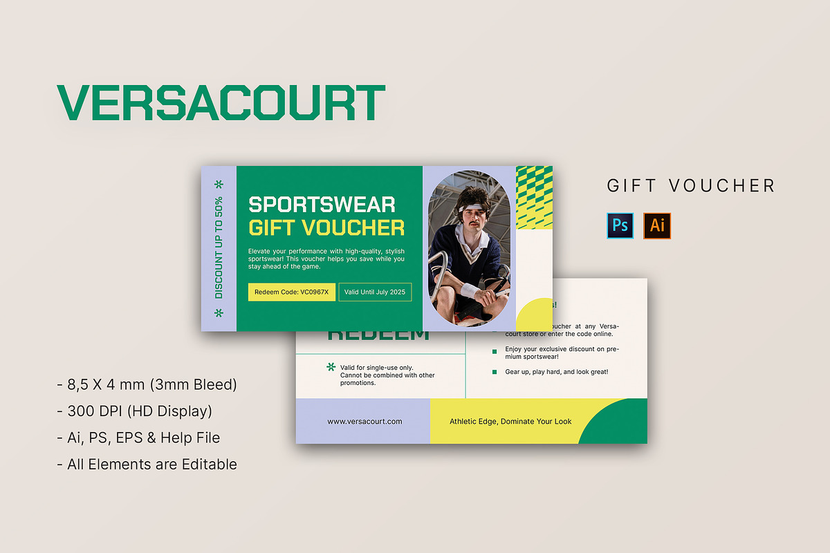Versacourt - Gift Voucher, a Print Template by StreaksideStd (Photo 1 of 3)