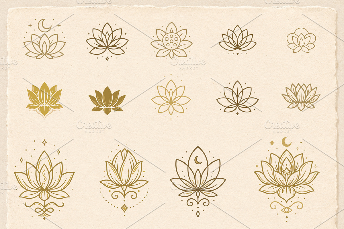 Lotus Flowers & Floral Ornaments, an Object Graphic by Christine Krahl (Photo 4 of 5)
