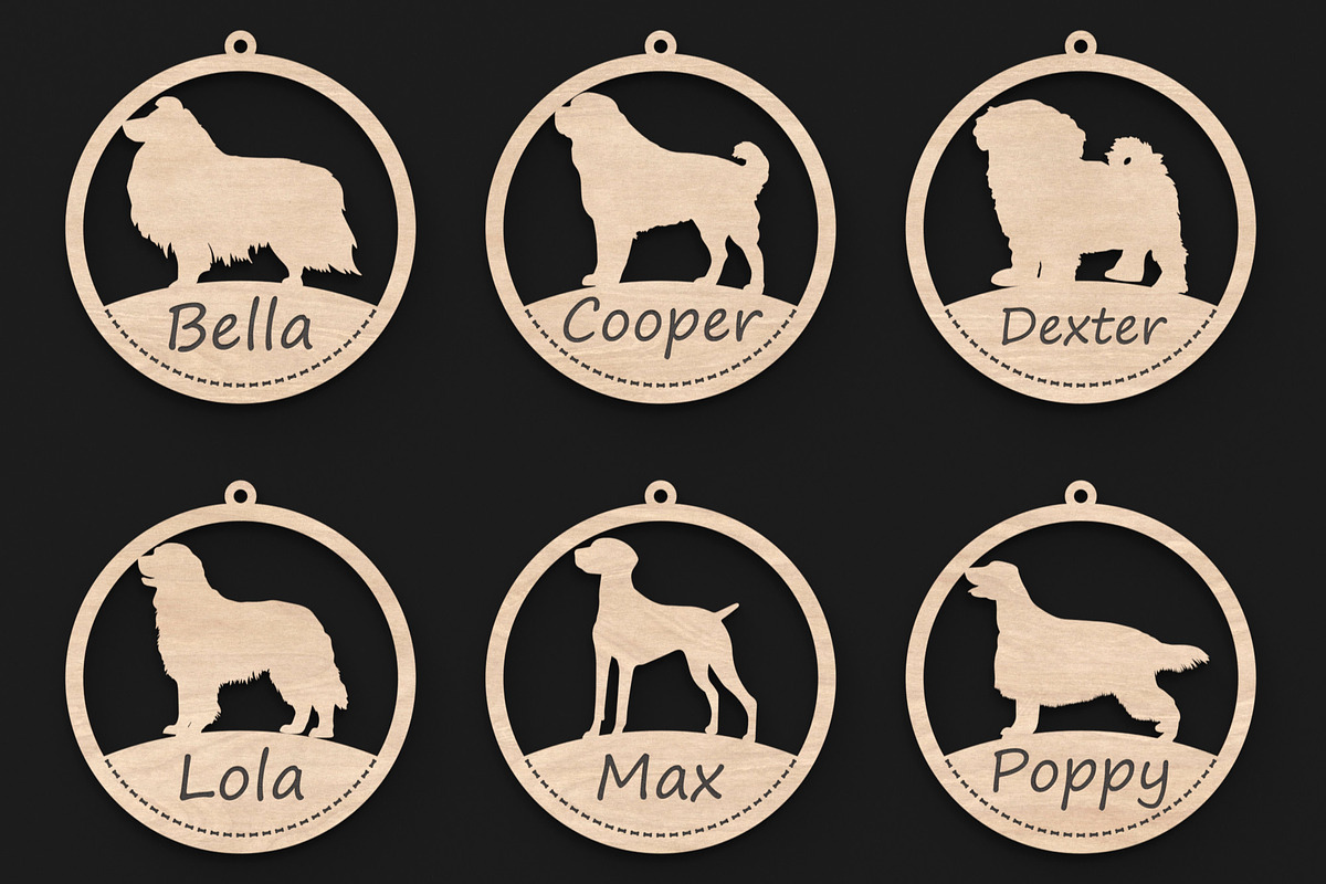 40 Custom Dog Ornaments Laser Files, an Object Graphic by ThemeXDigital (Photo 5 of 9)