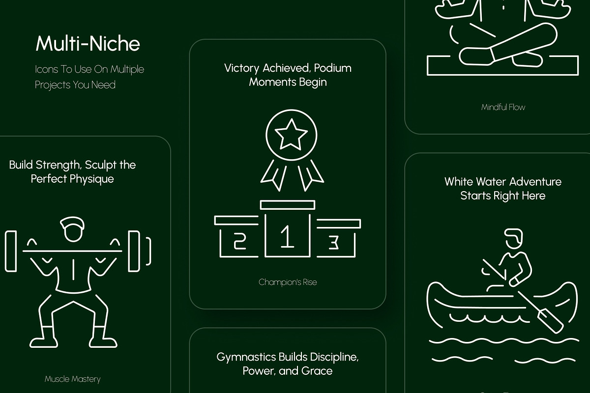 Sports Icon Art Set, an Outline Icon by Prosymbols (Photo 3 of 8)