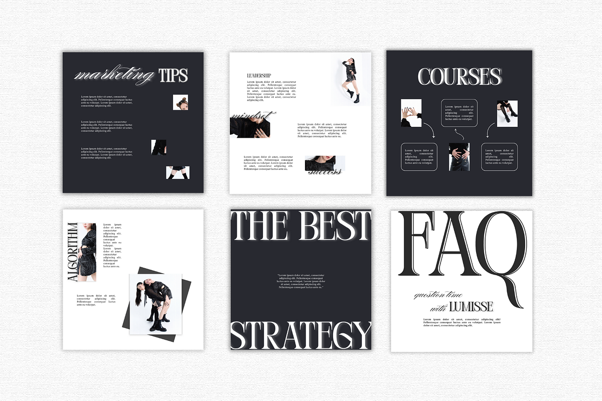 Bold Black Canva Instagram Kit, a Social Media Template by Lumisse Studio (Photo 7 of 10)