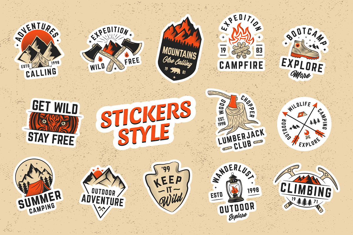 Outdoor Logo. Vintage Element Bundle, a Graphic by DenysHolovatiuk (Photo 4 of 8)