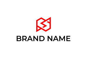 monogram letter NS logo design