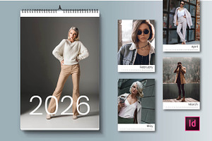 2026 Wall Calendar InDesign Template, a Brochure Template by R-studio