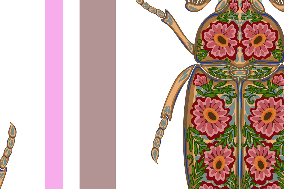 Floral folk art bugs Vector, a Pattern Graphic by NayaChu (Photo 4 of 7)