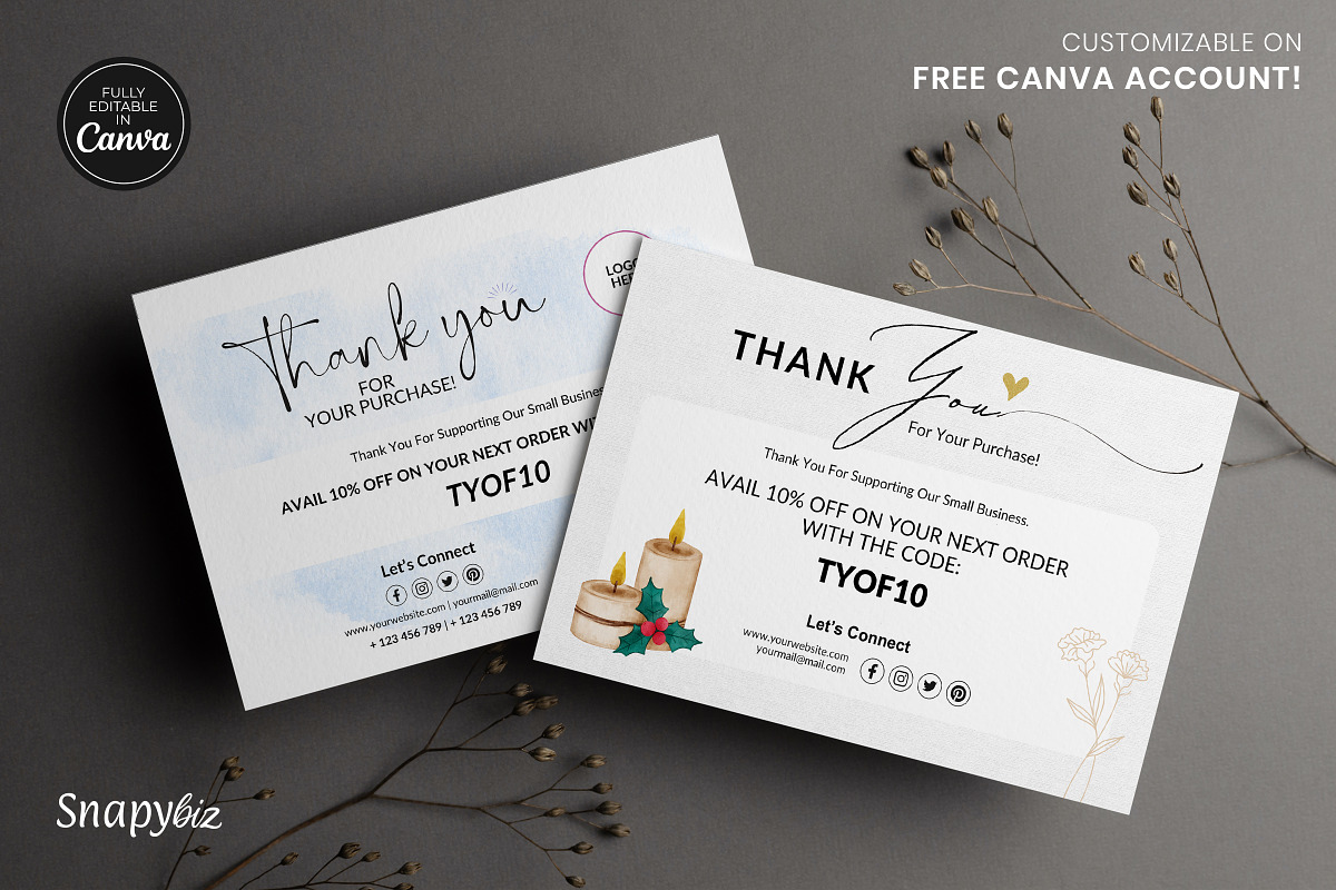 Candle Business Thank You Card, a Card Template by Snapybiz (Photo 2 of 6)
