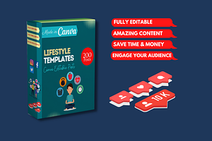 200 Lifestyle Posts - Canva Template