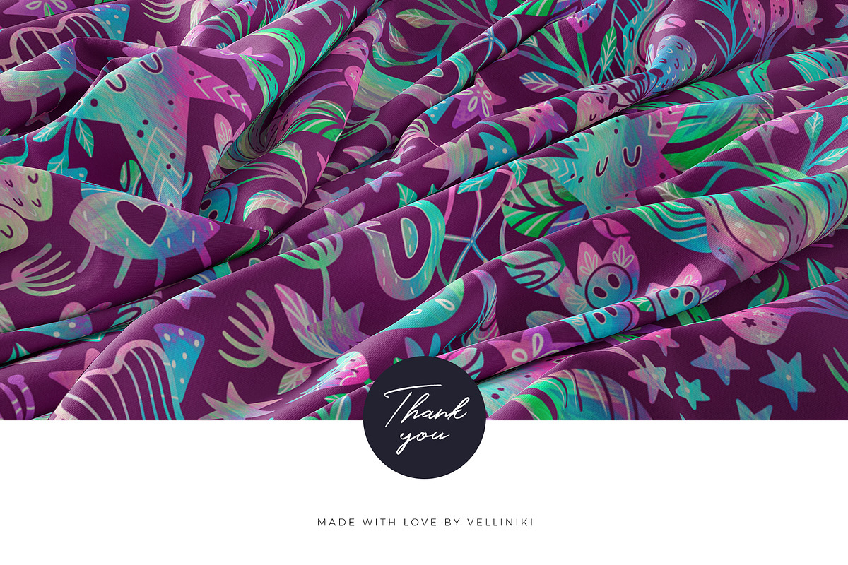 Vibrant Floral Space Pattern, a Pattern Graphic by Velliniki (Photo 10 of 10)