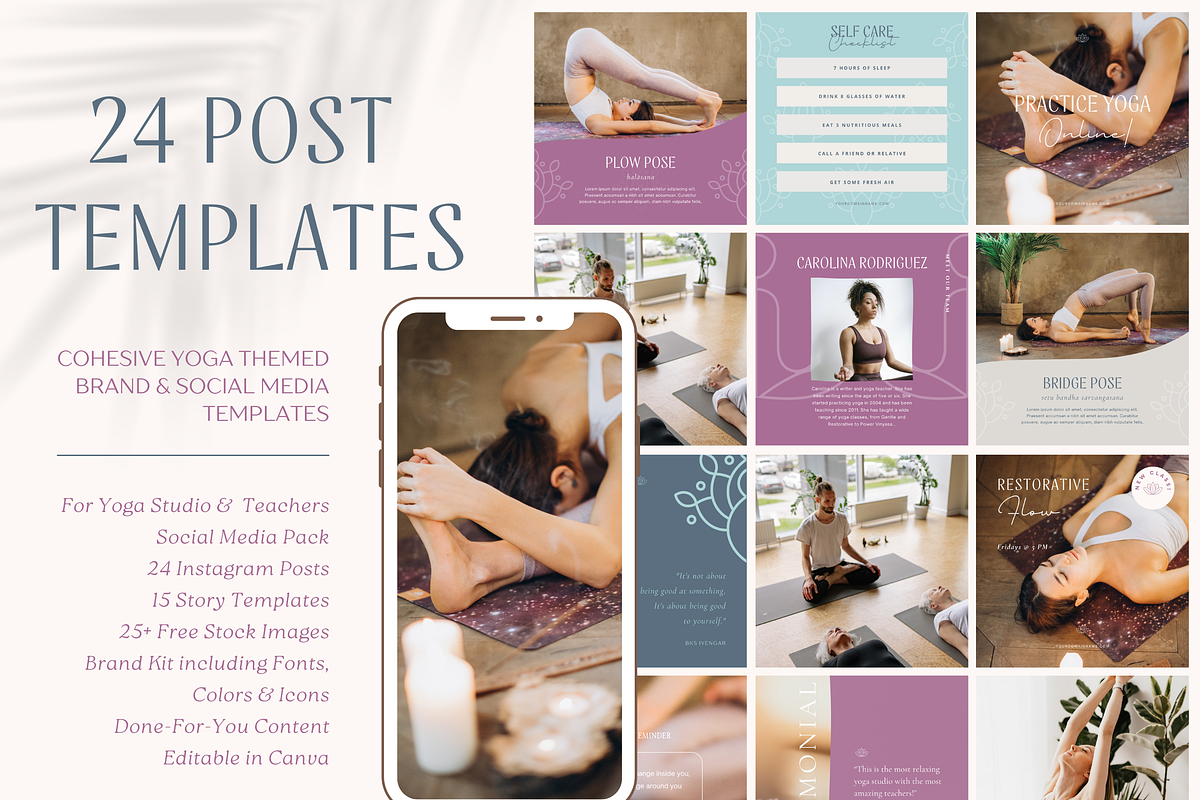 Bloom Yoga Air Canva Template, a Social Media Template by The Inspired Brand (Photo 3 of 6)
