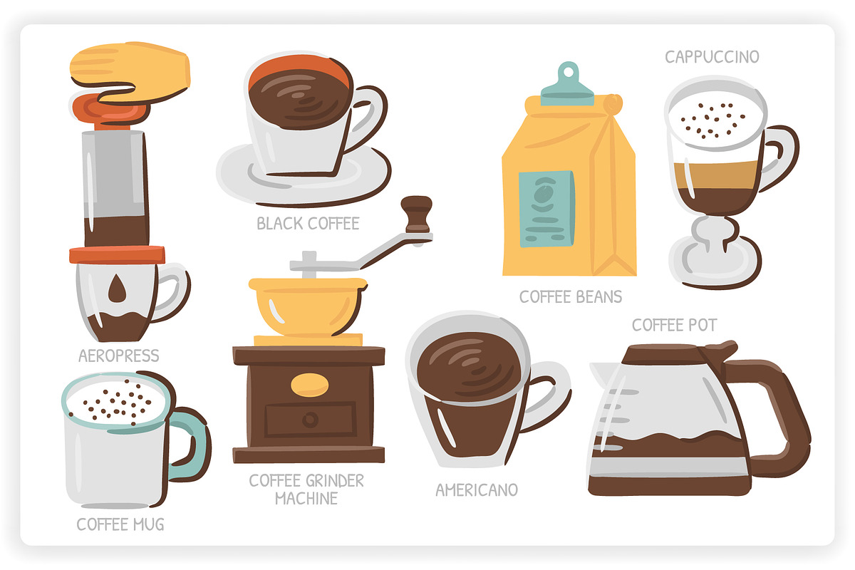 36 Coffee Elements, a Graphic by monkik (Photo 2 of 9)