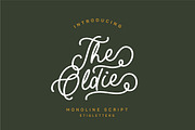 The Oldie Monoline Script, a Script Font by etigletters (Thumbnail 1 of 9)