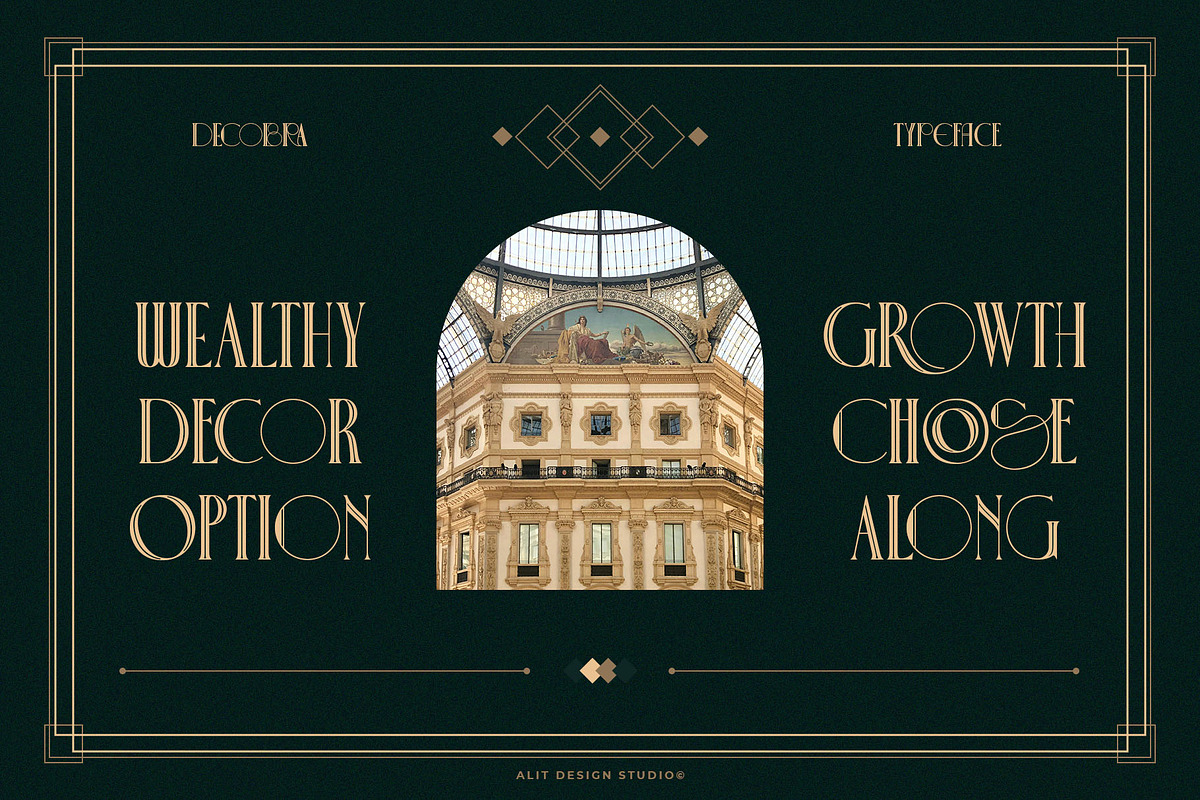 Decobra Art Deco Font, a Serif Font by alit design (Photo 6 of 17)