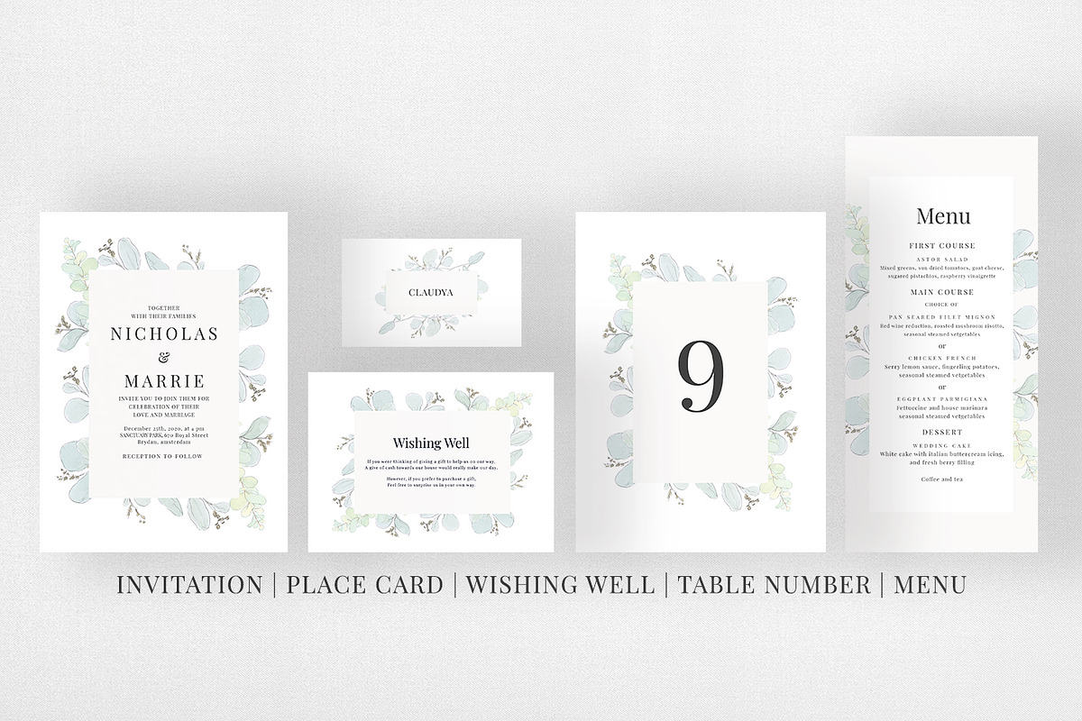 Modern Eucalyptus Wedding Suite, an Invitation Template by Azka Creative (Photo 5 of 5)
