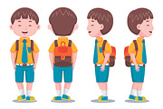 Cute Kids Boy Student Vector Pack, an Object Graphic by MEDZ (Thumbnail 5 of 13)