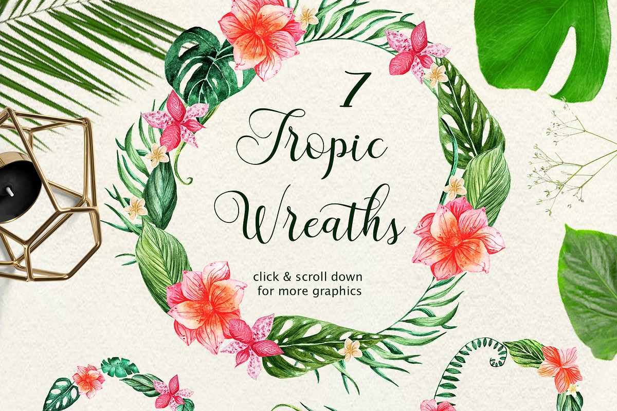 Tropical Dream-watercolor set, a Decorative Illustration by Astarte_design (Photo 3 of 11)