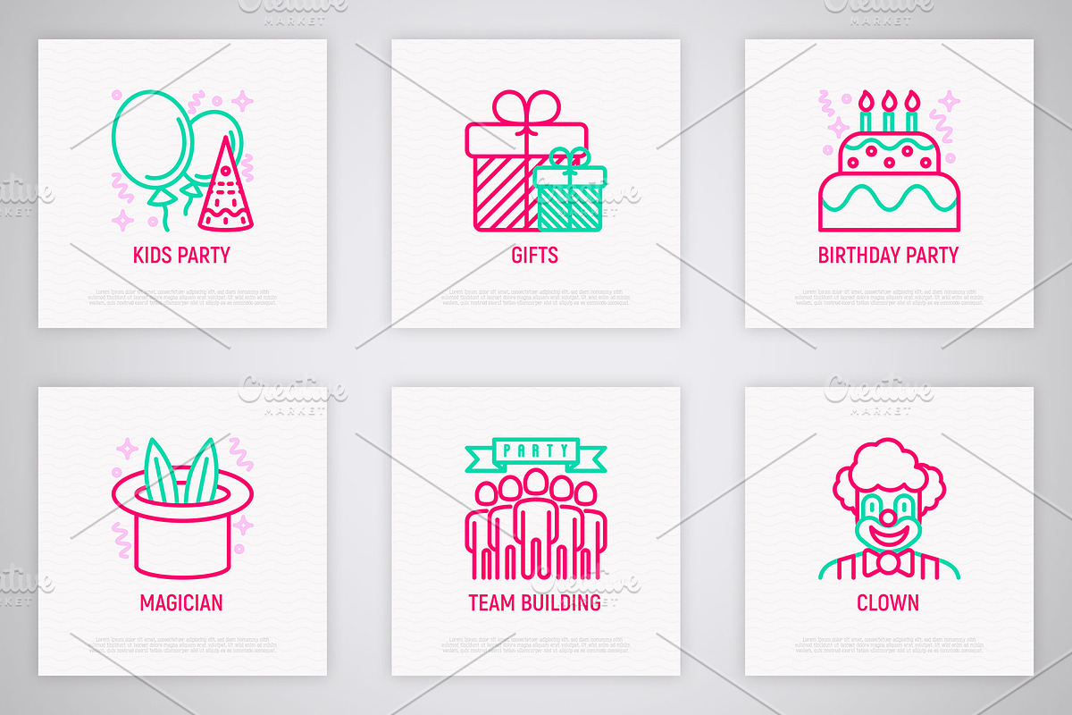 Event Service | 16 Thin Line Icons, an Outline Icon by Alex Blogoodf (Photo 4 of 8)