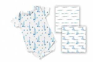 Sailboats Seamless Pattern