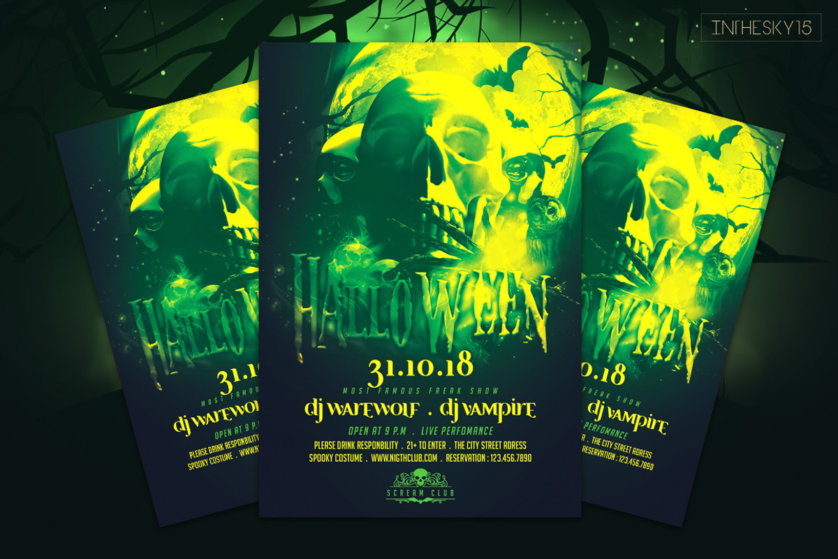 Halloween Flyer Template, a Flyer Template by InTheSky15 (Photo 4 of 5)