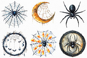 Watercolor Halloween Spider Web PNG, an Illustration by Craft Nest (Thumbnail 2 of 6)