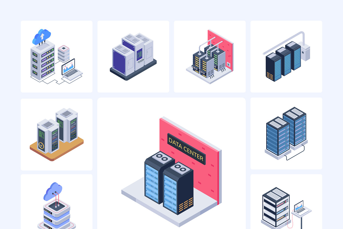 Data Center Isometric Icons, an Emoji Icon by Vectors Market (Photo 9 of 9)