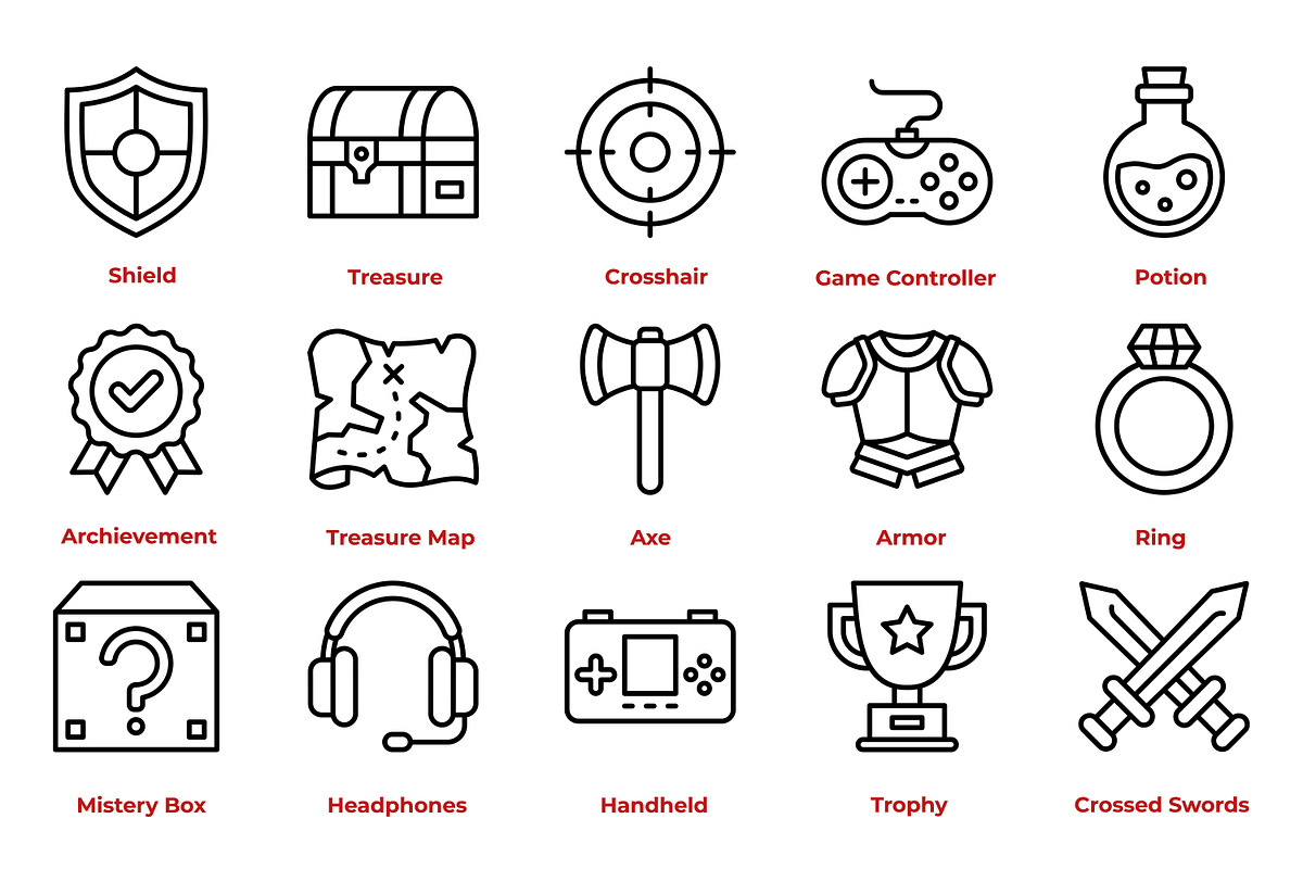 Gaming Icon Set, an Outline Icon by Tekuni (Photo 4 of 10)