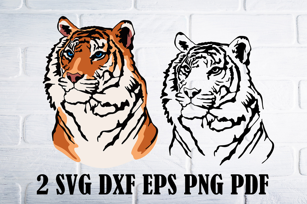 Tiger svg eps png pdf clipart, an Animal Illustration by Bila Vorona (Photo 1 of 7)