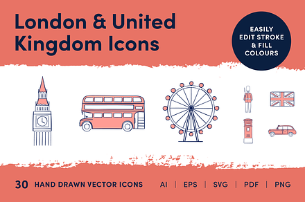 London & United Kingdom icons