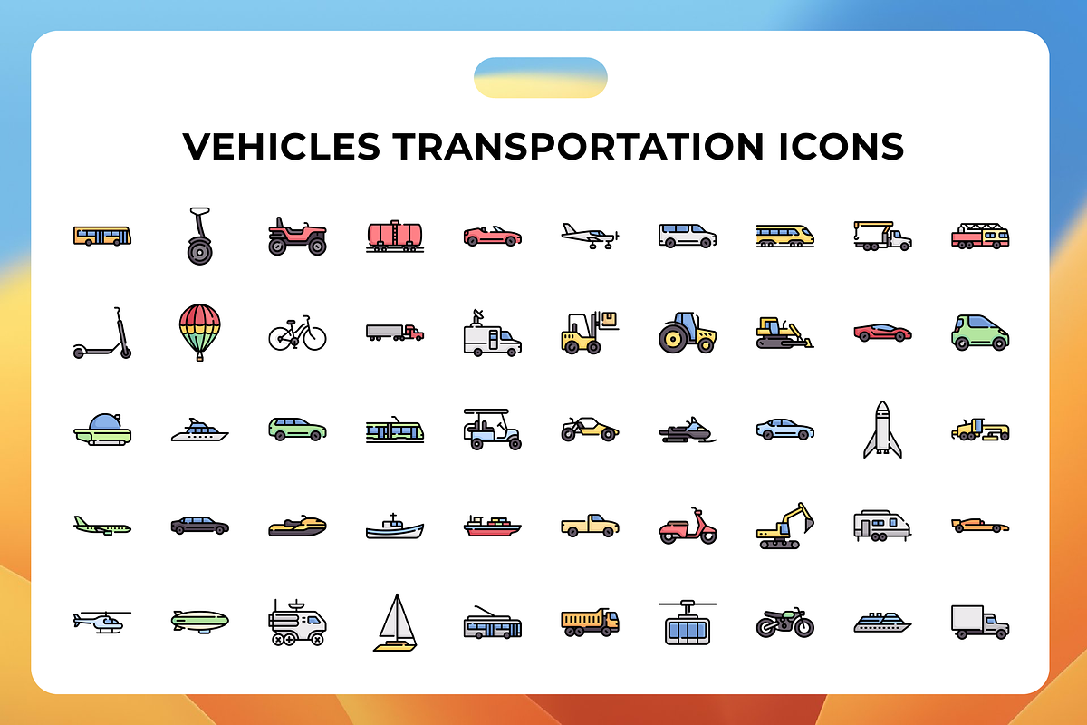 Vehicles Transportation Icons, a Duotone Icon by Wencory (Photo 1 of 3)