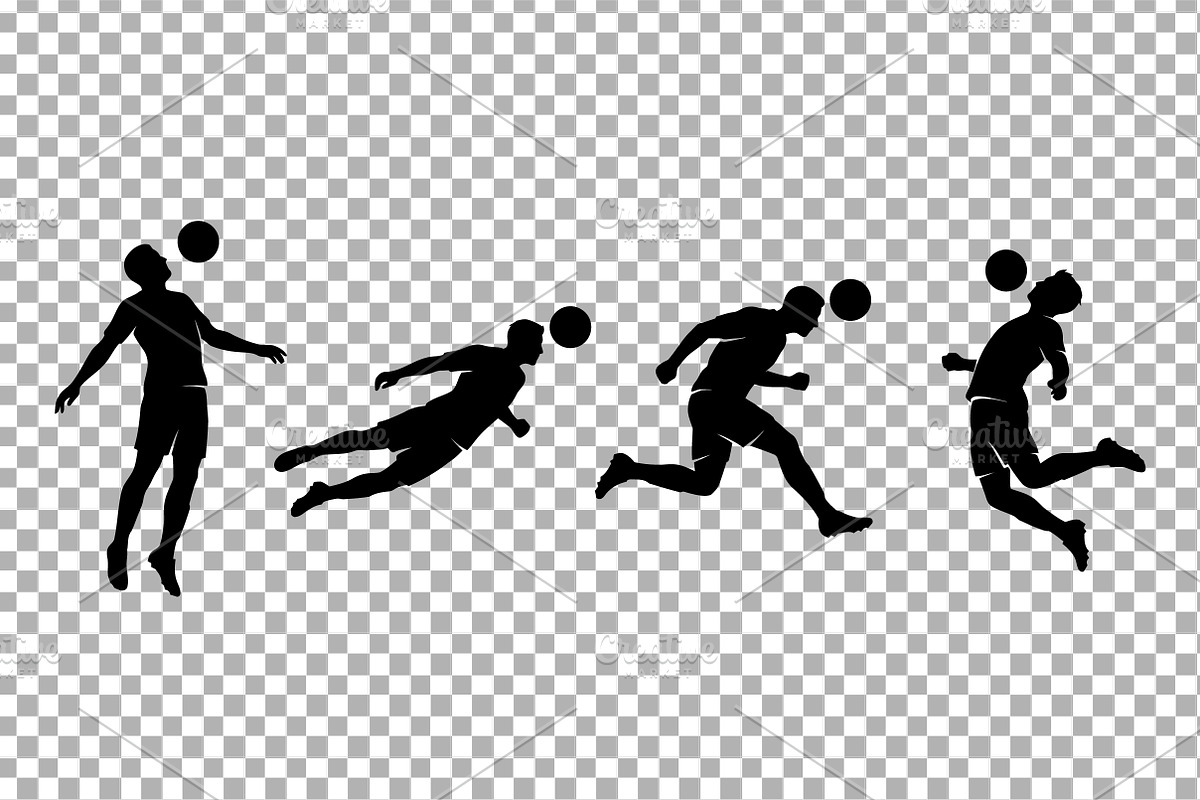 Soccer Header Silhouette Vector Pack, an Object Graphic by Artonix (Photo 3 of 3)