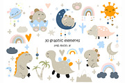 Nursery Art Baby Dino set, an Animal Illustration by Nursery Art (Thumbnail 2 of 8)