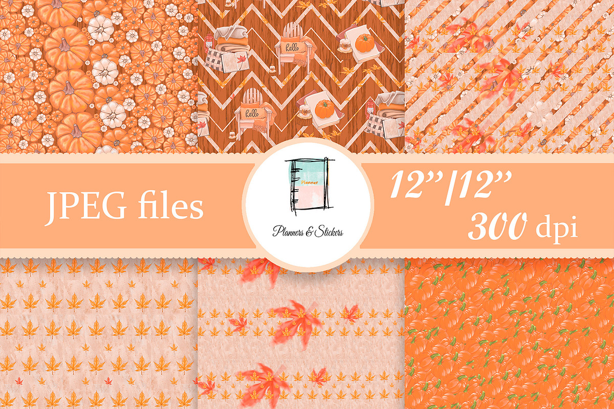 Cozy Fall Planner Stickers & Pattern, a Design Template by DigitalDesignAI (Photo 3 of 15)