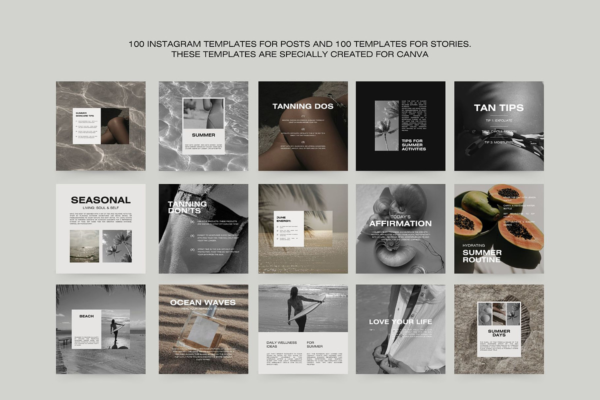 Aesthetic Instagram Templates Summer preview 3