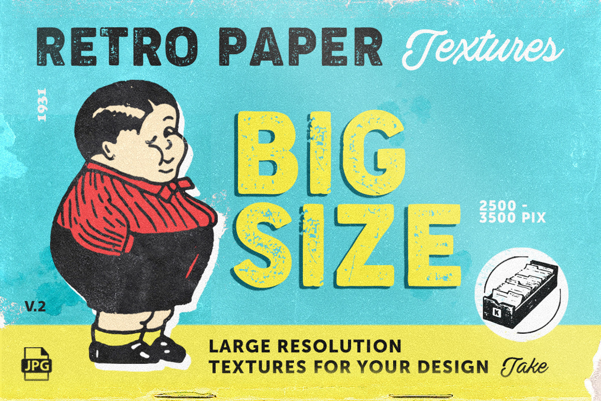Retro Paper Set, a Texture Graphic by Retro Machine (Photo 1 of 8)