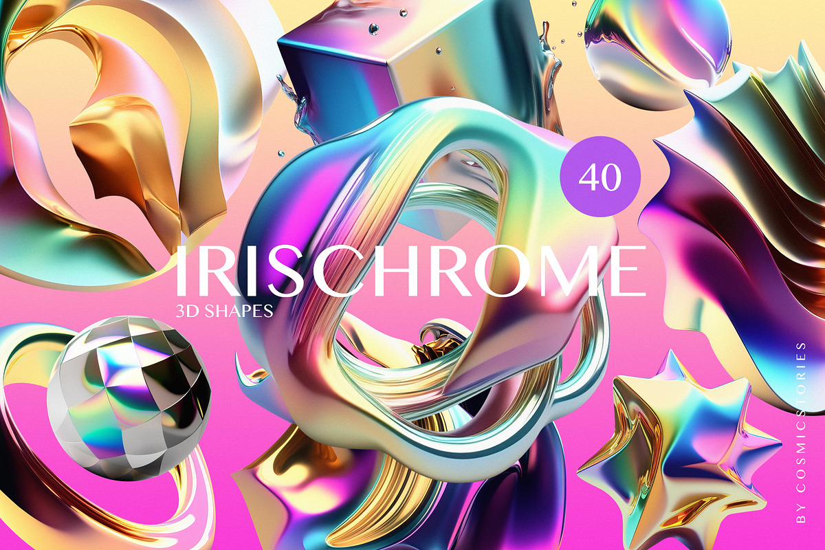 3D IRISCHROME abstract objects, an Object Graphic by CarmineType (Photo 1 of 8)