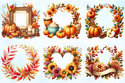 Autumn Frames Watercolor Clipart, an Illustration by Craft Nest (Thumbnail 5 of 5)