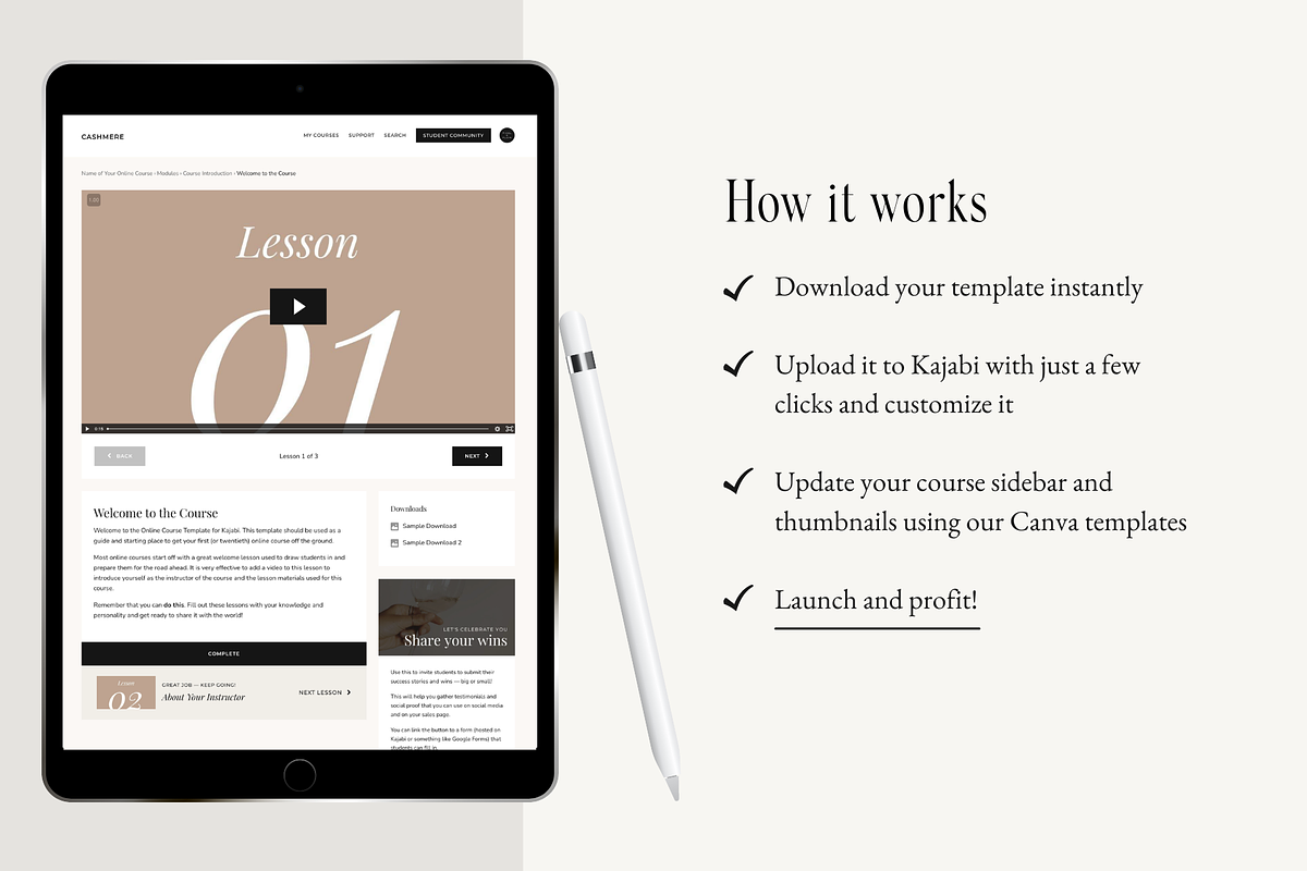 Kajabi Course Template for Courses, a Landing Page Template by Pixel & Flow (Photo 5 of 10)