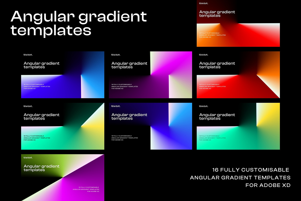 Angular gradient templates, a Texture Graphic by Waldot (Photo 2 of 6)