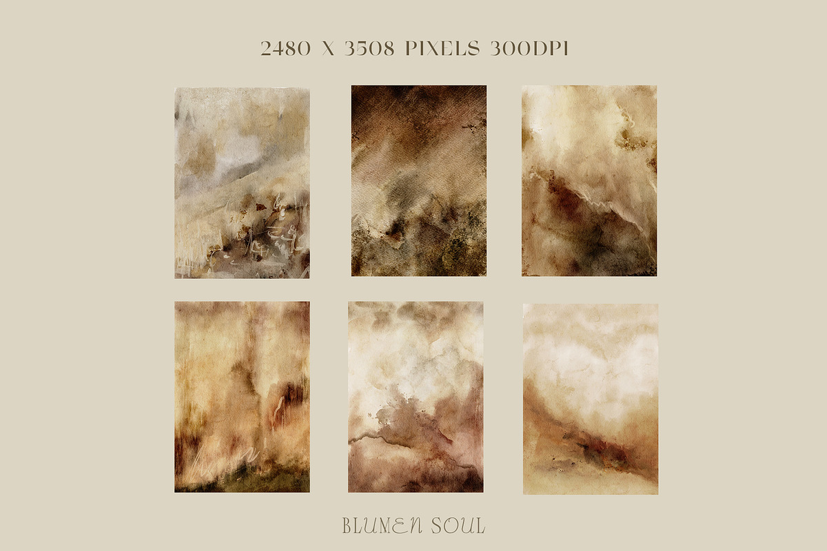 Abstract Earth Tones Watercolor, a Background Graphic by BlumenSoul (Photo 4 of 11)