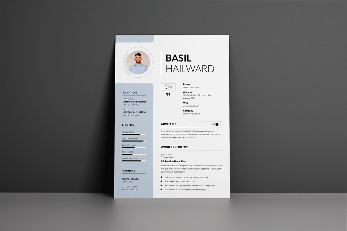 Minimal Resume, a Resume Template by Seeing-art (Photo 2 of 4)