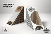 Sandwich Wedge Box v2 Mockup, a Packaging Mockup by INCDesign (Thumbnail 4 of 6)